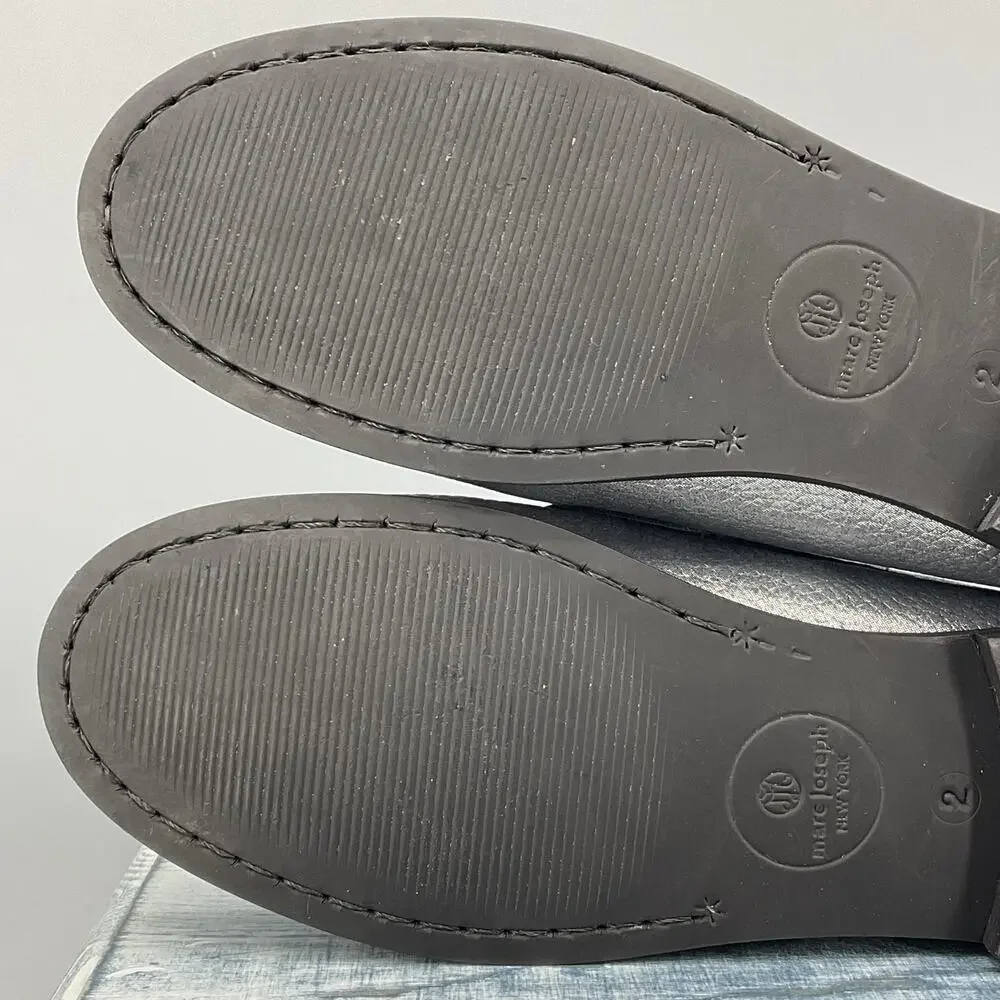 NEW Marc Joseph New York Boy’s Leather East Village Loafers Silver Size 2
